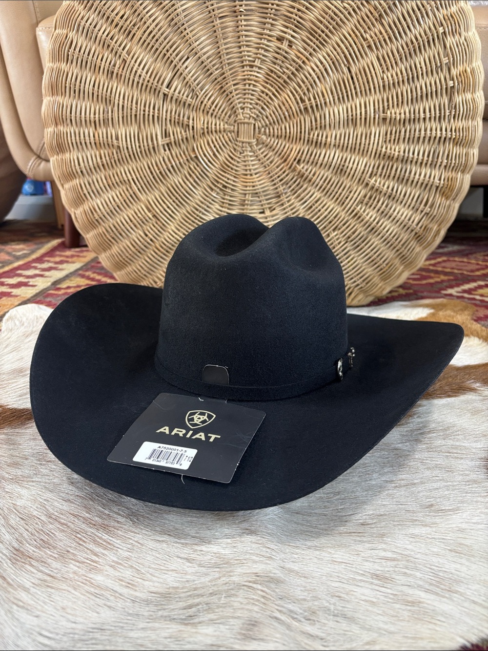 Ariat black wool Cowboy hat size 7 1/2